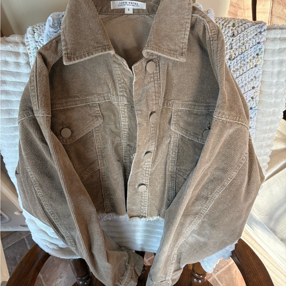 12th Tribe Beige Corduroy Jacket